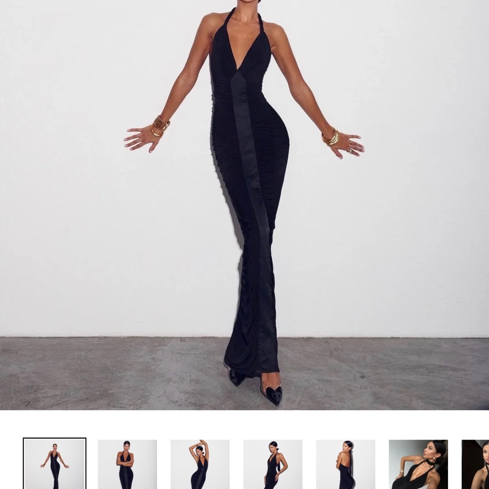 Ruched Halter Maxi Dress